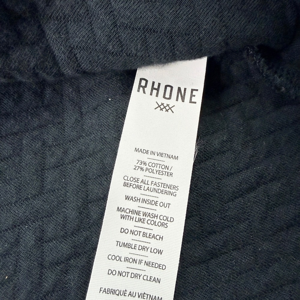 RHONE Mens Quilted 1/4 Snap Neck Pullover Sweatshirt Black Size XL - Picture 7 of 10